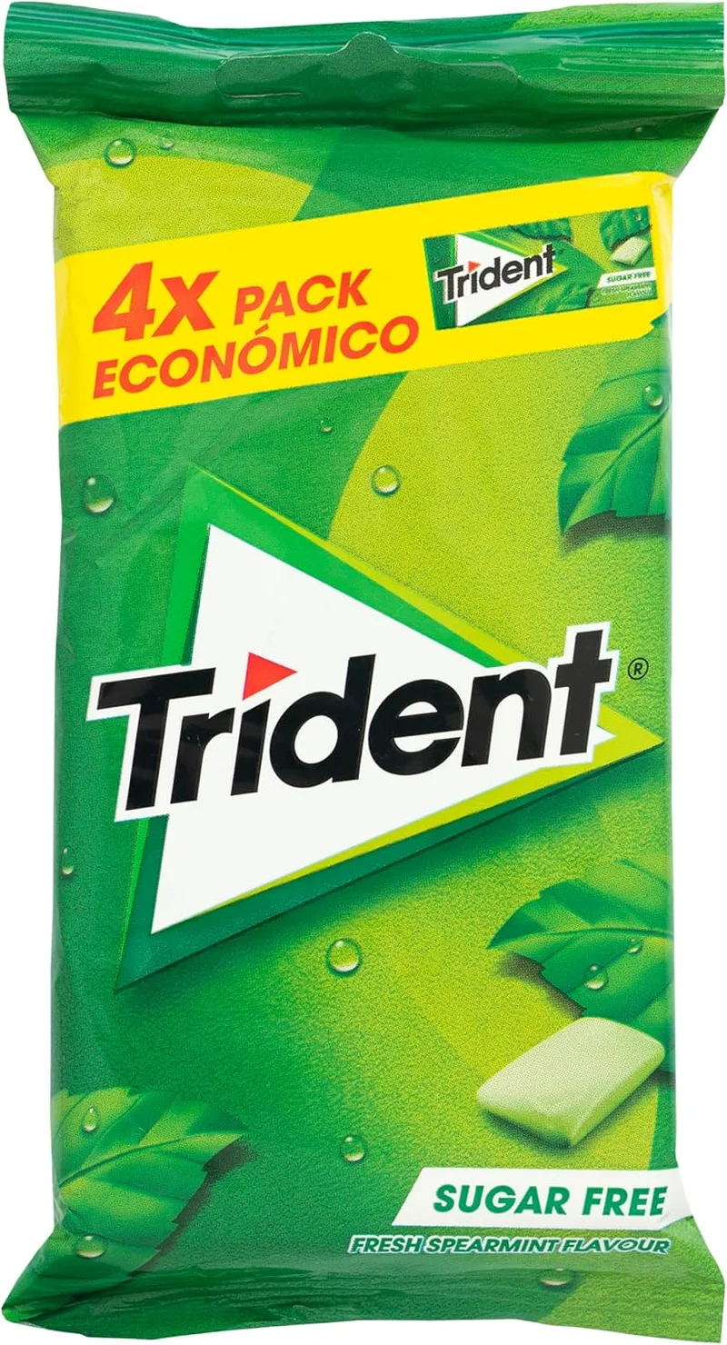 Trident ▫️ Sugarfree Peppermint Dagrees Chewing Gum, 4 embalagens de 10 gomas de mascar