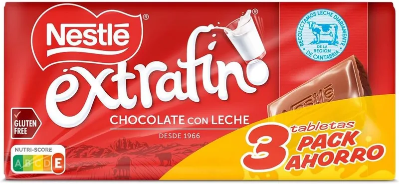 EXTRAFINO ▫️ Nestlé Tableta de Chocolate de Leite 3x125 g