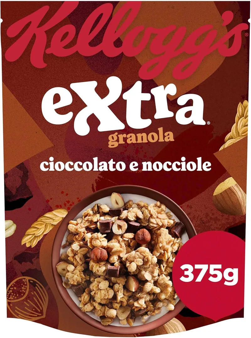 Kellogg's ▫️ Chocolate Hazelnut Crunch Cereal Extra 375g caixa