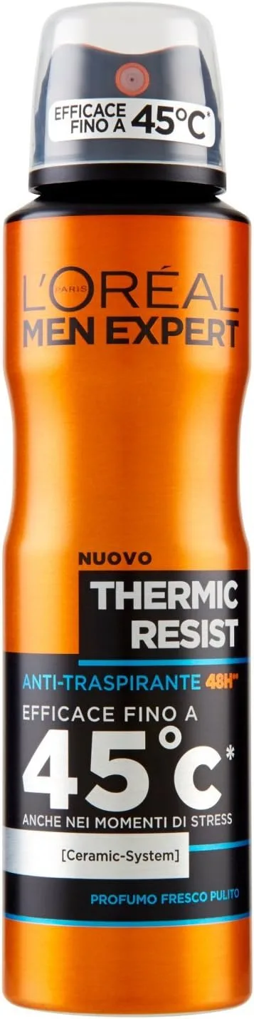 L'Oreal Paris Men Expert ▫️ L'Oréal - Men, desodorizante em aerossol resistente ao calor, 150 ml. Desodorizante corporal