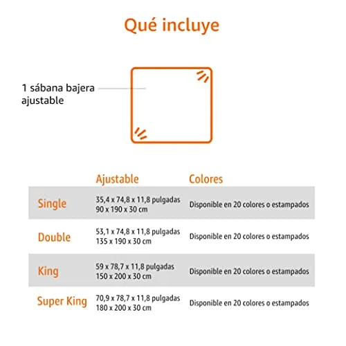 Amazon Basics ▫️ Lençol de baixo ajustável 150 x 200 x 30 cm, em microfibra de poliéster, branco 2