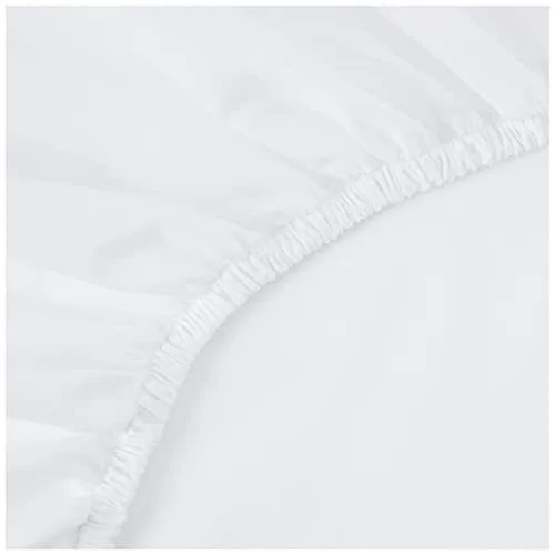 Amazon Basics ▫️ Lençol de baixo ajustável 150 x 200 x 30 cm, em microfibra de poliéster, branco 5
