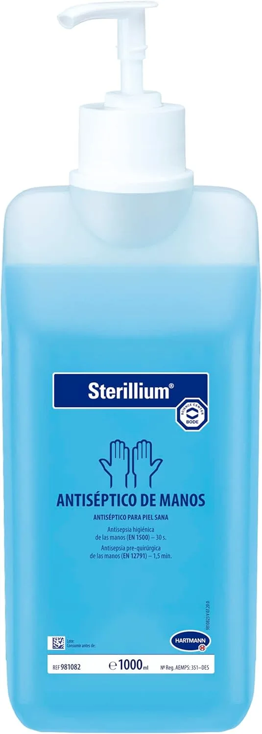 Sterillium ▫️ Desinfetante Hidroalcoólico para as Mãos, Anti-sético, Desinfetante de largo espetro para as mãos, Hidrata, Protege e Suaviza, Azul (500 ml)