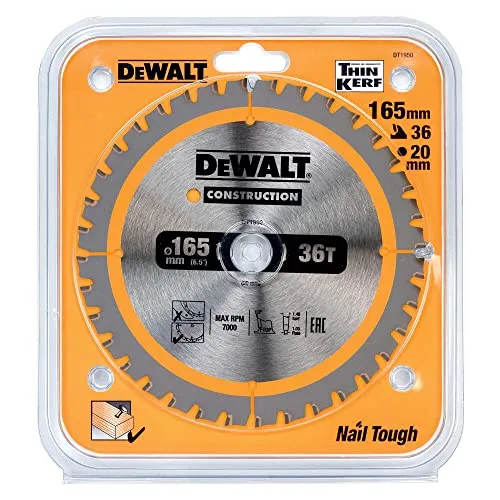 DEWALT ▫️ DT1950 serra circular a bateria, lâmina 165/20 mm, 40 WZ (1 unidade) 2