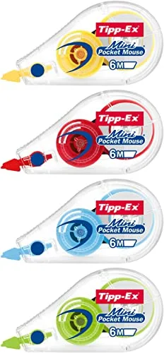 Tipp-Ex ▫️ BIC Mini Pocket Mouse - Embalagem de 3 unidades, cores sortidas 6