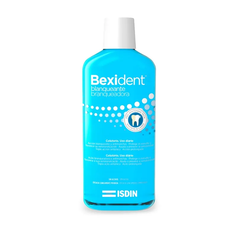 ISDIN ▫️ Bexident Whitening Mouthwash, Ação branqueadora e anti-manchas, Uso diário, 1 x 500ml