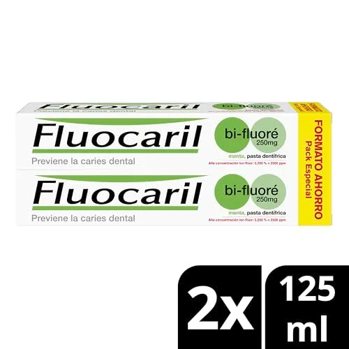 FLUOCARIL ▫️ Bi-Fluoré 250 mg pasta de dentes de menta anticárie 2x125 ml 2
