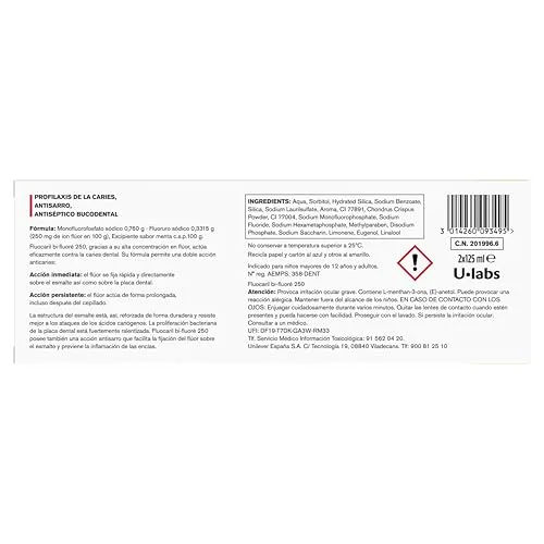 FLUOCARIL ▫️ Bi-Fluoré 250 mg pasta de dentes de menta anticárie 2x125 ml 3