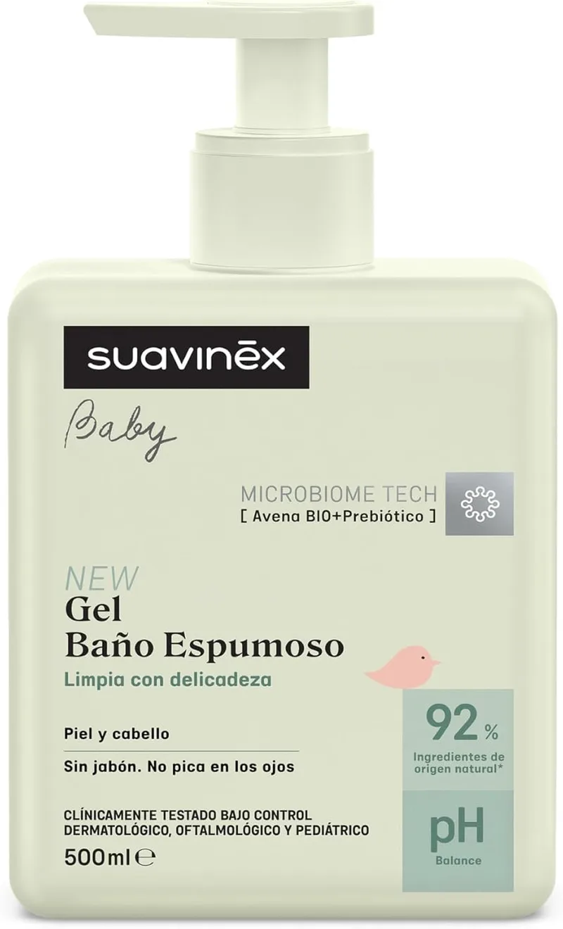 SUAVINEX ▫️ Gel de Champô Espumoso para Bebés, para a Pele e o Cabelo, 500 ml