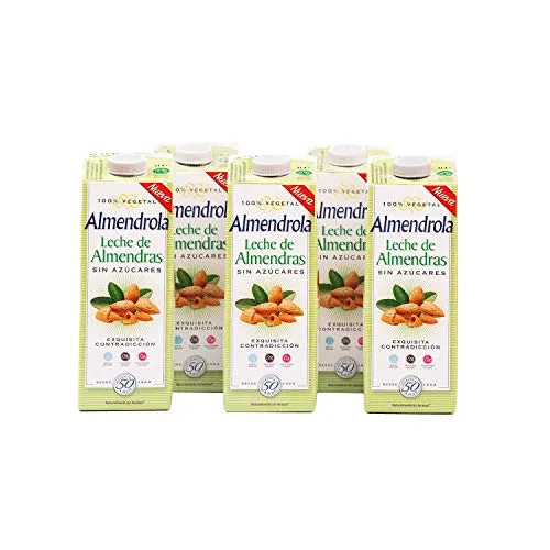 ALMENDROLA ▫️ Bebida Vegetal de Amêndoas sem Açúcar, Embalagem de 6 x 1 L 6