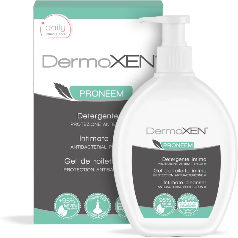 DERMOXEN ▫️ Sabonete Íntimo Feminino Antibacteriano para o Pós-parto e o Ciclo Menstrual 200 ml | Gel íntimo com tribulus e ácido hialurónico. Sem parabenos. Ideal durante a gravidez. Higiene íntima diária