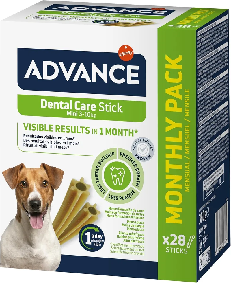 Advance ▫️ Dental Stick Mini Dogs, embalagem para 28 dias