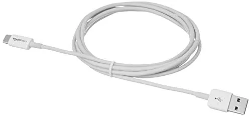 Amazon Basics ▫️ Cabo de carregamento rápido USB-A para USB-C, USB 2.0, 480 Mbps, certificado pela USB-IF, para Apple iPhone 16/15, iPad, Samsung Galaxy, tablets e portáteis, 1,8 m, branco 4