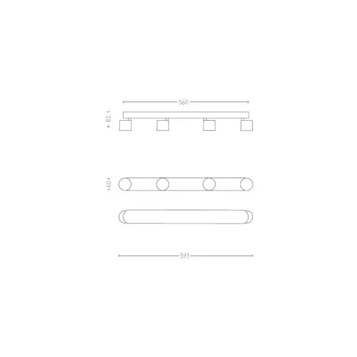 Philips ▫️ myLiving Star - Barra de teto com quatro focos, consumo de 4,5 W, luz branca quente, regulável 6