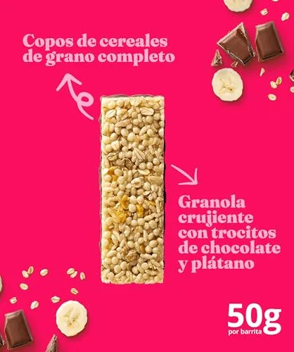 Corny ▫️ Barritas Big sem açúcares adicionados, de chocolate e banana, 24 x 50 g 5