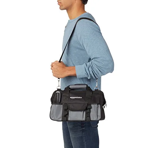 Amazon Basics ▫️ Conjunto de ferramentas básicas para reparações domésticas, 65 peças, com bolsa, prateado, preto 7
