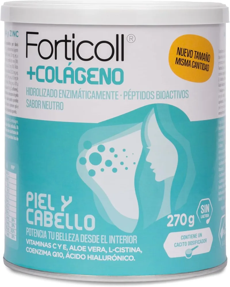 FORTICOLL ▫️ Colagénio para a Pele e o Cabelo em Pó com Biotina, Zinco e Q10, 270 g