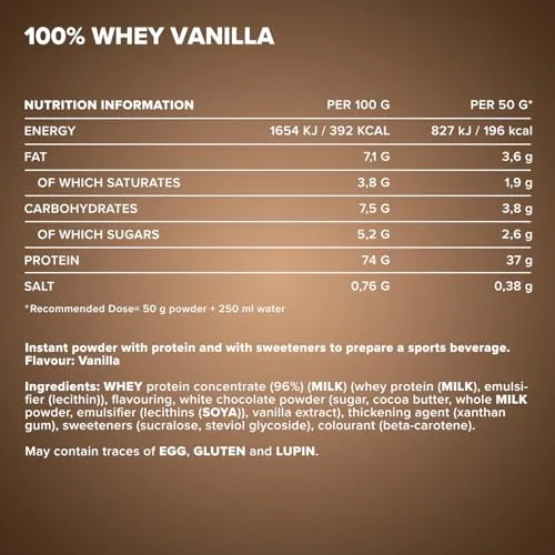 IronMaxx ▫️ 100% Whey Protein Powder - Baunilha Francesa, saqueta de 500 g | proteína de soro de leite em pó solúvel em água e com baixo teor de açúcar | vários sabores diferentes 4