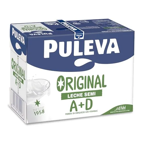 Puleva ▫️ Leite Semidesnatado Original com Vitaminas A e D, Embalagem de 6 x 1 L 3