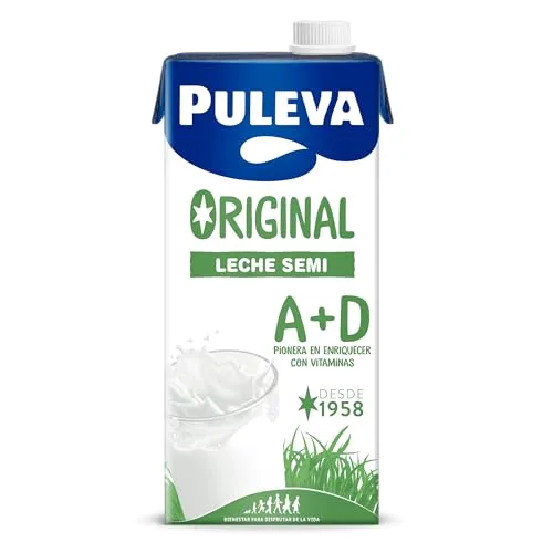 Puleva ▫️ Leite Semidesnatado Original com Vitaminas A e D, Embalagem de 6 x 1 L 4