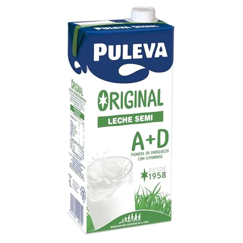Puleva ▫️ Leite Semidesnatado Original com Vitaminas A e D, Embalagem de 6 x 1 L 5