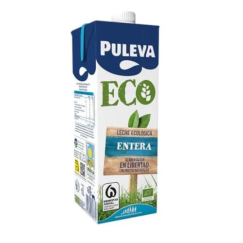 Puleva ▫️ ECO - Leite Integral Biológico - Bem-estar Animal - Embalagem UHT de 6 x 1 L 6
