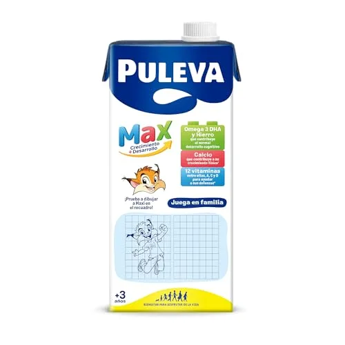 Puleva ▫️ Max Original Leite para Crescimento e Desenvolvimento +3 Anos 1 L (Embalagem de 6) 3