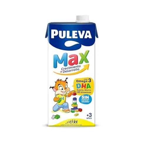 Puleva ▫️ Max Original Leite para Crescimento e Desenvolvimento +3 Anos 1 L (Embalagem de 6) 6