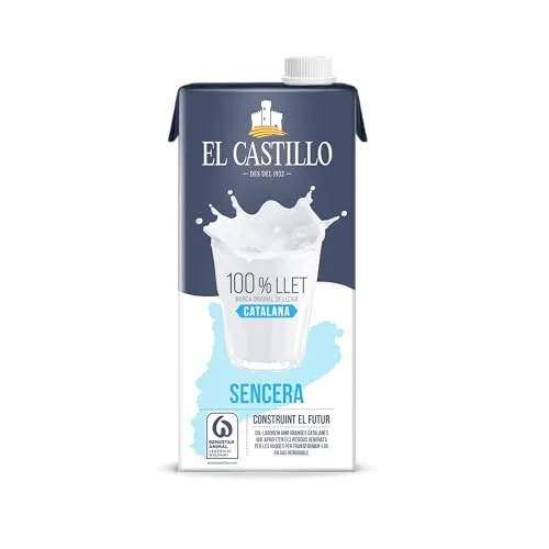 El Castillo ▫️ Leite integral, rico em cálcio e proteínas, sem glúten, sem açúcares adicionados - Embalagem de 6 x 1 L 6