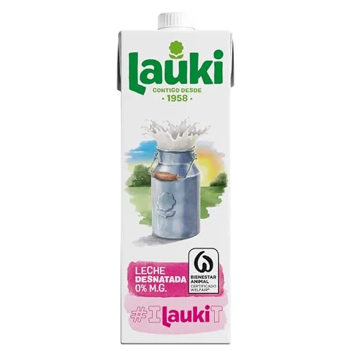 Lauki ▫️ Leite Desnatado com Bem-Estar Animal - Sem Açúcar Adicionado e Sem Glúten - Embalagem UHT de 6 x 1 L 4