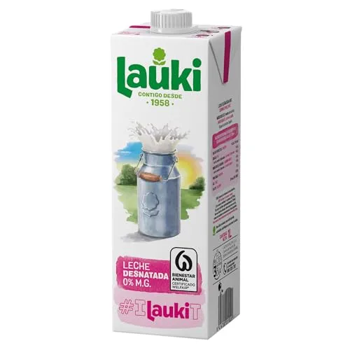 Lauki ▫️ Leite Desnatado com Bem-Estar Animal - Sem Açúcar Adicionado e Sem Glúten - Embalagem UHT de 6 x 1 L 5