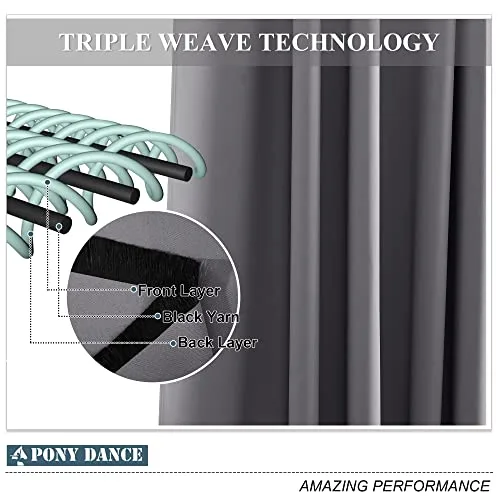 PONY DANCE ▫️ Cortinas opacas térmicas com isolamento contra o frio e o calor para a sala de estar 5