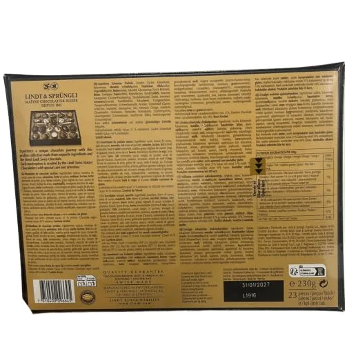 Lindt ▫️ Chocolates da coleção Swiss Luxury Selection, acabados à mão de forma artesanal, caixa de chocolates para oferecer, 230 g 2