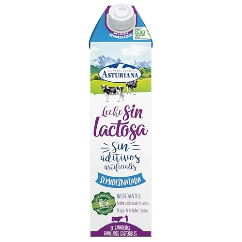 Central Lechera Asturiana ▫️ CLA Leite sem lactose semidesnatado, embalagem de 6 x 1 L 3