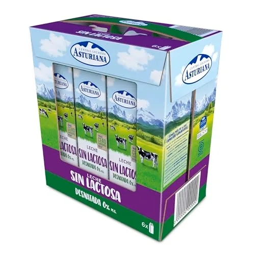 Central Lechera Asturiana ▫️ CLA Leite Desnatado Sem Lactose 0% Embalagem de 6 x 1 L 2