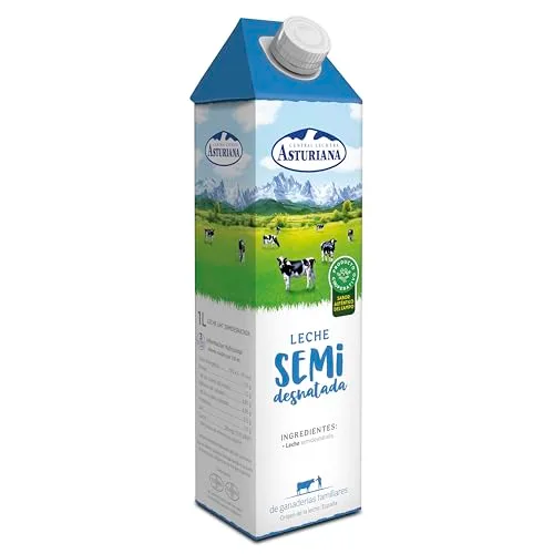 Central Lechera Asturiana ▫️ Leite Semidesnatado UHT Em embalagem de cartão 6x1L 5