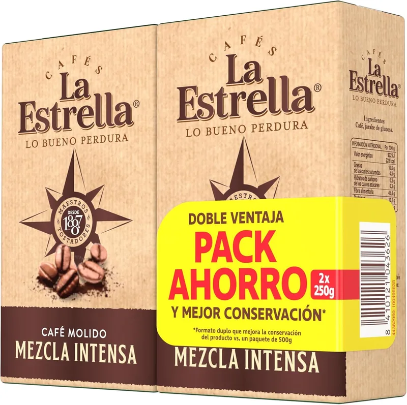 LA ESTRELLA ▫️ Café Moído Mistura Intensa 250 g - 2 embalagens