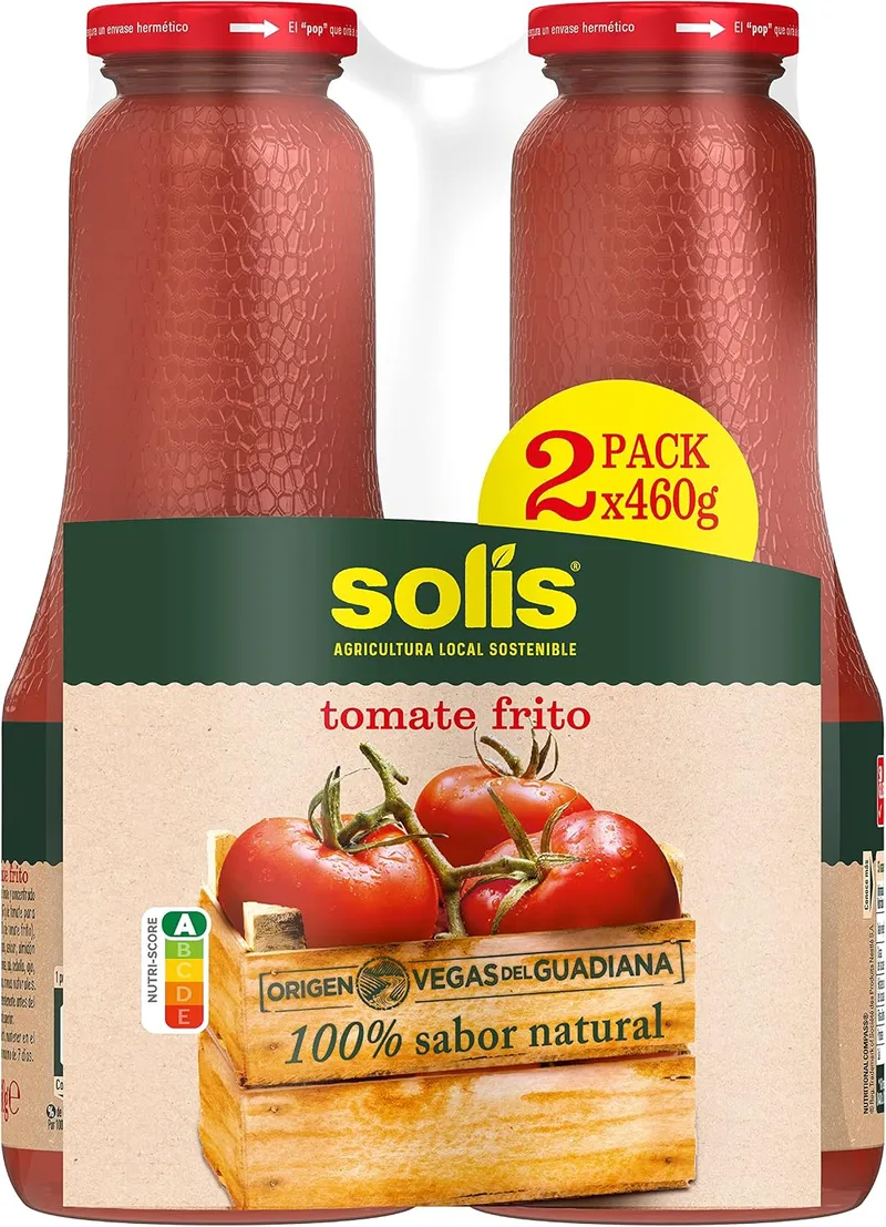 Solís ▫️ Molho de Tomate Clássico, embalagem dupla, frasco de vidro - Sem glúten - 2 x 460 g