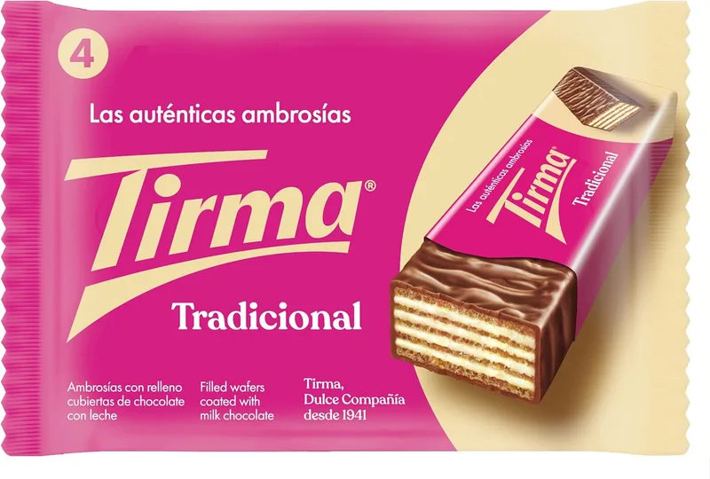 Tirma ▫️ Ambrosías de Chocolate de Leite 86 g | Embalagem de 4 barras de chocolate