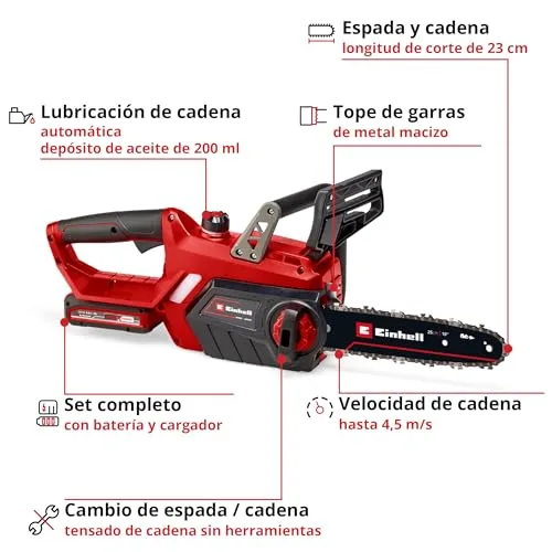 Einhell ▫️ Motosserra a bateria GE-LC 18/25-1 Li Kit (1x 3,0 Ah) 3