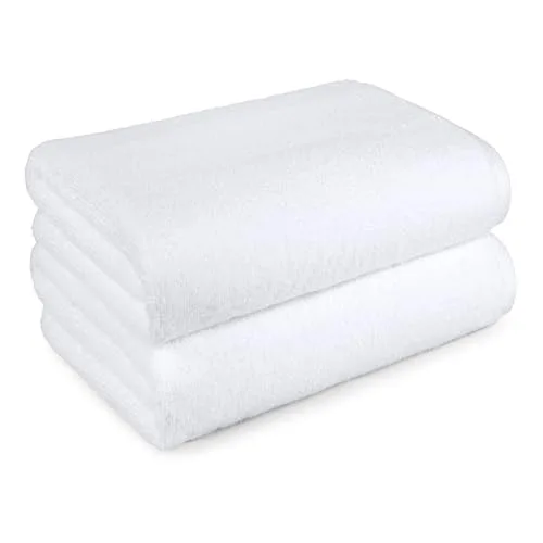 Amazon Basics ▫️ Conjunto de toalhas de banho 100% algodão, toalha de duche 70 x 140 cm, branca, embalagem com 2 unidades 6