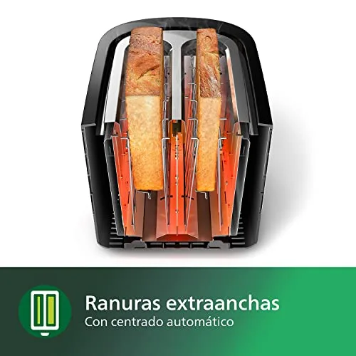 PHILIPS ▫️ Tostadeira Viva Collection, 2 ranhuras extra-largas, função integrada para pãezinhos, 7 níveis de intensidade, tabuleiro recolhedor de migalhas amovível, cinzento (metal) (HD2637/90) 5