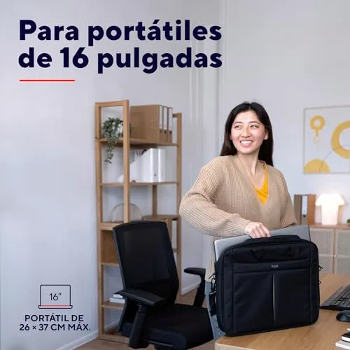 Trust ▫️ Primo - Mala para portáteis até 16, preta 3