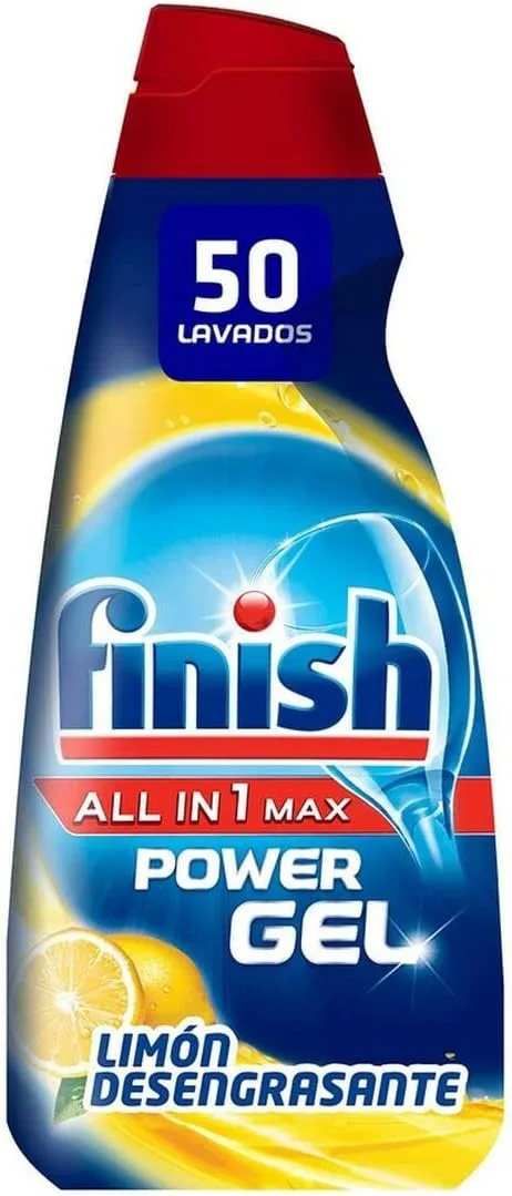 Finish ▫️ Gel Desengordurante Limão Tudo em 1 Max Power Detergente para Lavar Louça (50 Lavagens) - 1000ml
