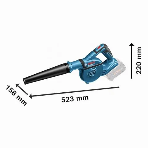 Bosch Professional ▫️ 18V System — soprador a bateria GBL 18V-120 (inclui 4 adaptadores, bocal padrão, tubo de extensão, bocal de profundidade, depósito de recolha de pó; sem bateria nem carregador) 6
