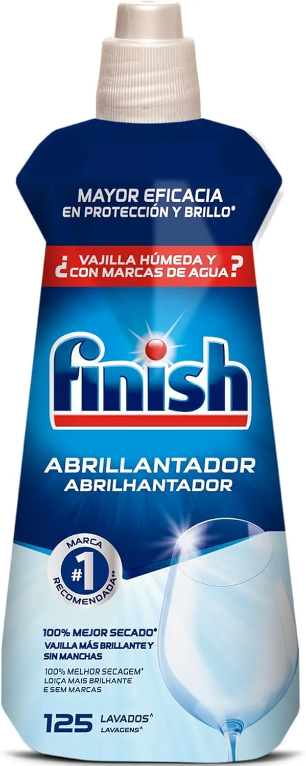 Finish ▫️ Lavagem da Máquina de Lavar Louça, Lavagem da Máquina de Lavar Louça, Lavagem da Máquina de Lavar Louça a Seco, Brilhante e sem riscos - 500ml - 125 lavagens, Líquido,