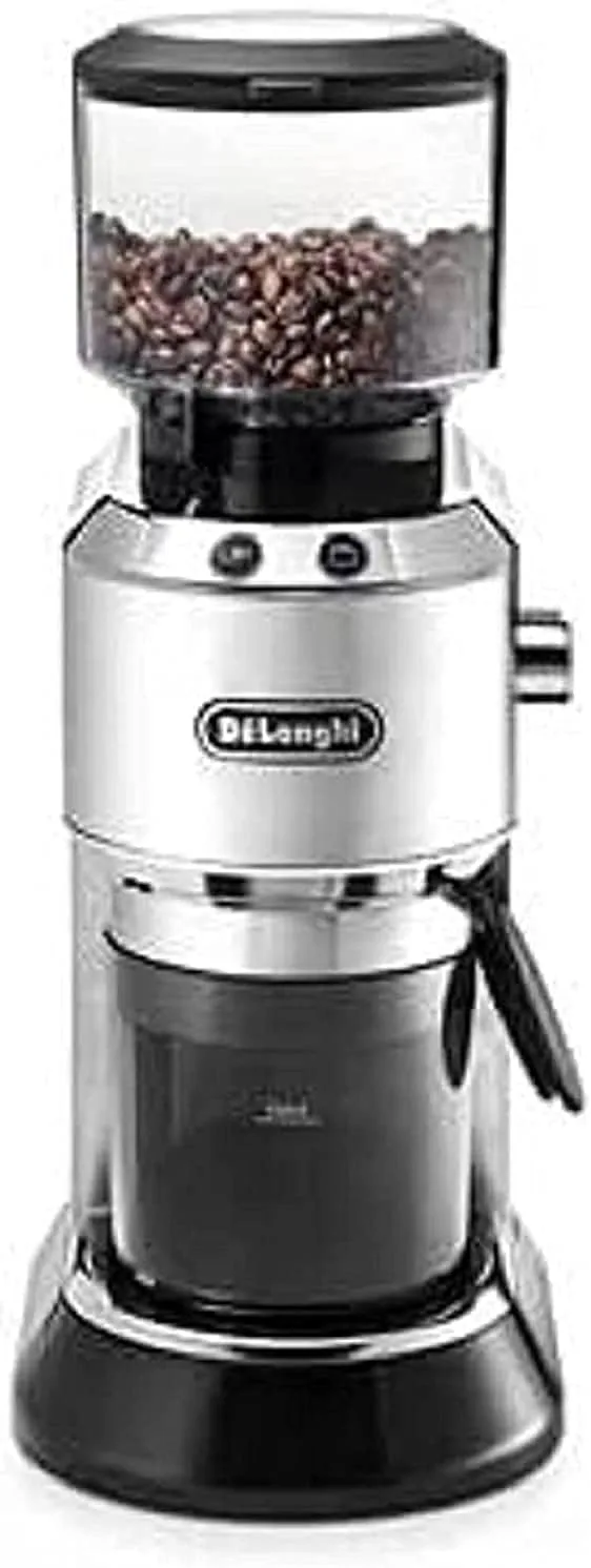 De'Longhi KG 520.M Moinho de café elétrico com funcionamento manual, 2 botões de controlo, 150 W, 14 chávenas, prateado