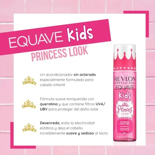 REVLON PROFESSIONAL ▫️ EQUAVE KIDS Princess Look, Condicionador em Spray, Desembaraçante para o cabelo das meninas sem enxaguamento, facilita o penteado, confere brilho e suavidade - Fragrância floral e frutada 200 ml 4