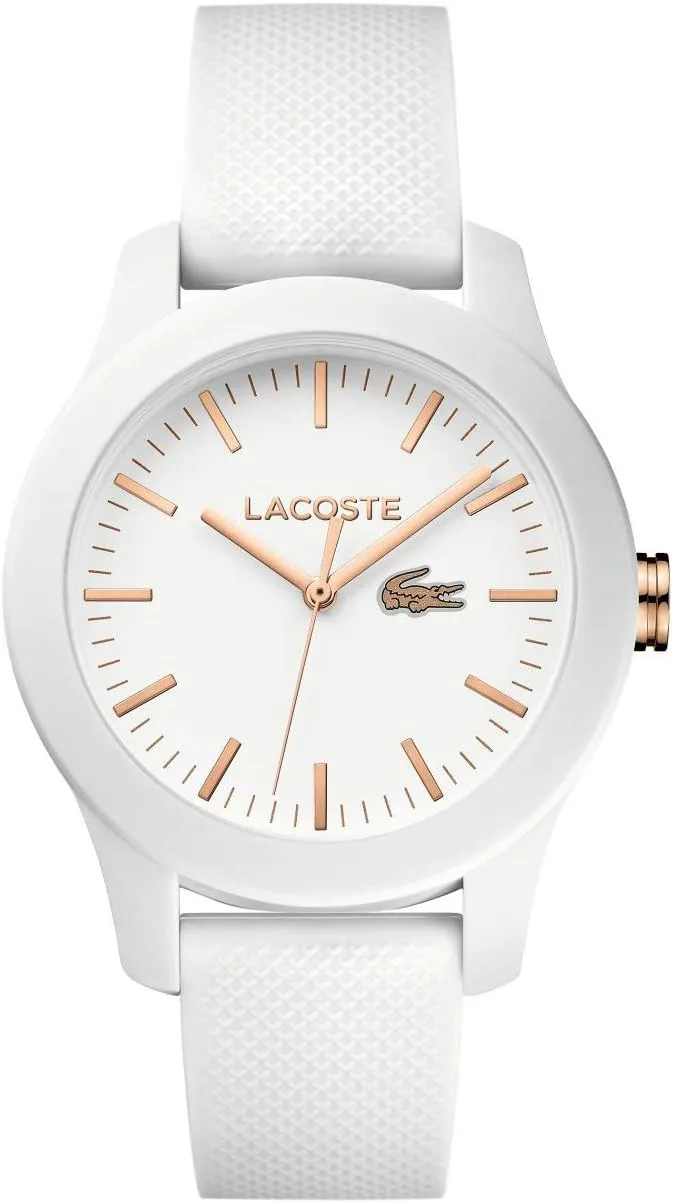 Relógio de Quartzo Analógico Lacoste para Homem ou Mulher, com uma bracelete de silicone elegante com textura Petit piqué