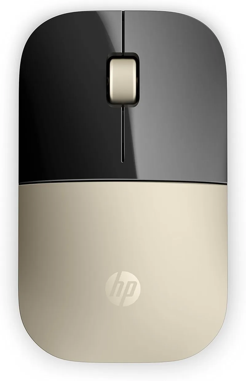 HP ▫️ Z3700 - Rato sem fios (1200 PPP, 2 botões e roda de deslocamento, bateria com autonomia de 16 meses, tecnologia LED azul, Windows), cor dourada